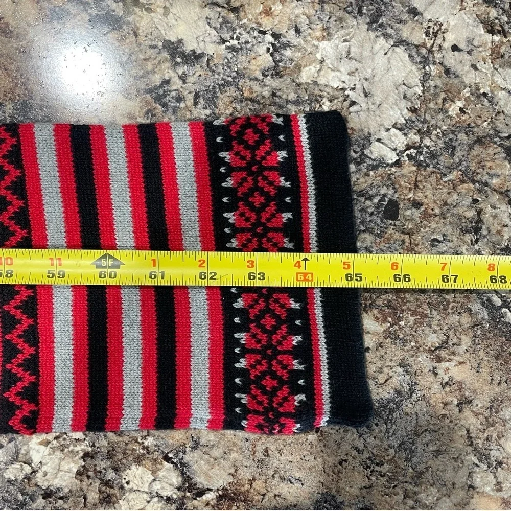 Fair Isle Knit Scarf 70’s Ski Lodge Vintage Preppy Winter Cozycore Cabin Outdoor